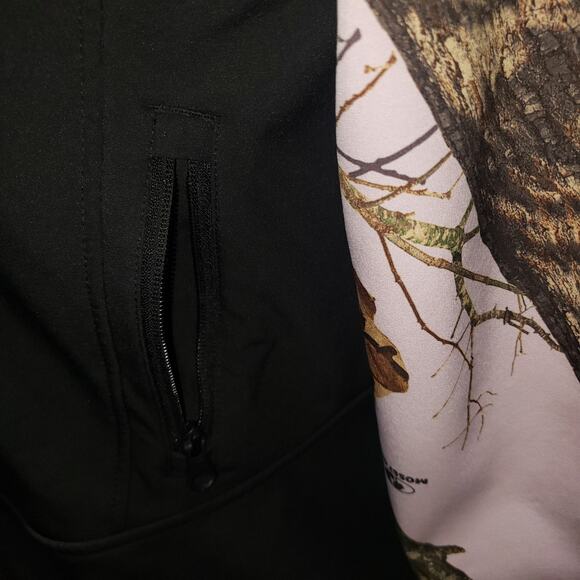 Mossy Oak Women’s Black & Pink Camo Jacket Sz L Outdoor Hunting Streetwear - Picture 4 of 13